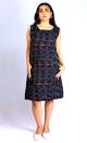 Midnight Stripes Handloom Cotton Shift Dress